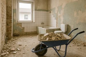 verbouwen badkamer hoeveel kuub container